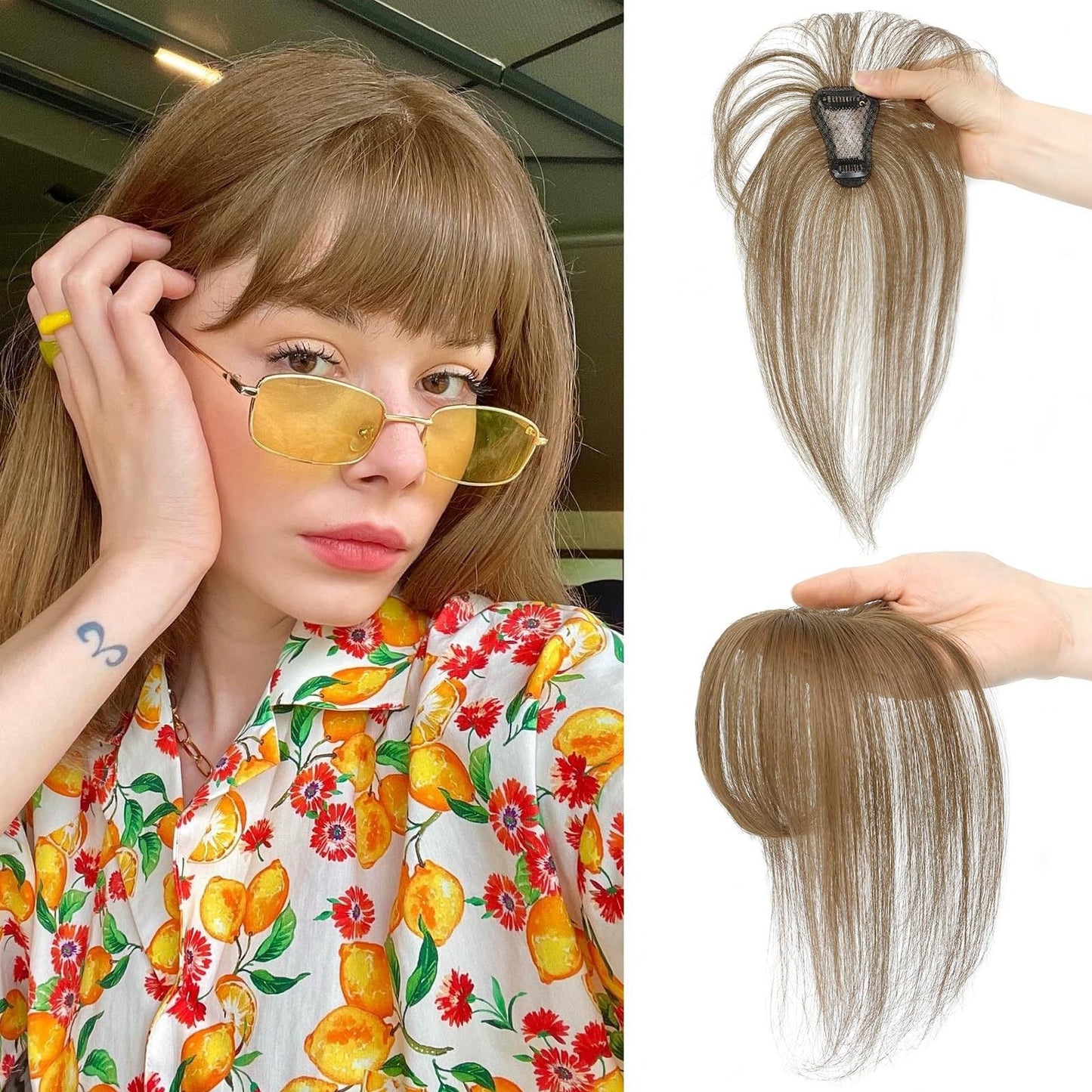 4*6 cm Human Hair  Air Bangs, Invisible Clip-in 3D Fringe for Women, Natural Hair Extension for Volume Style