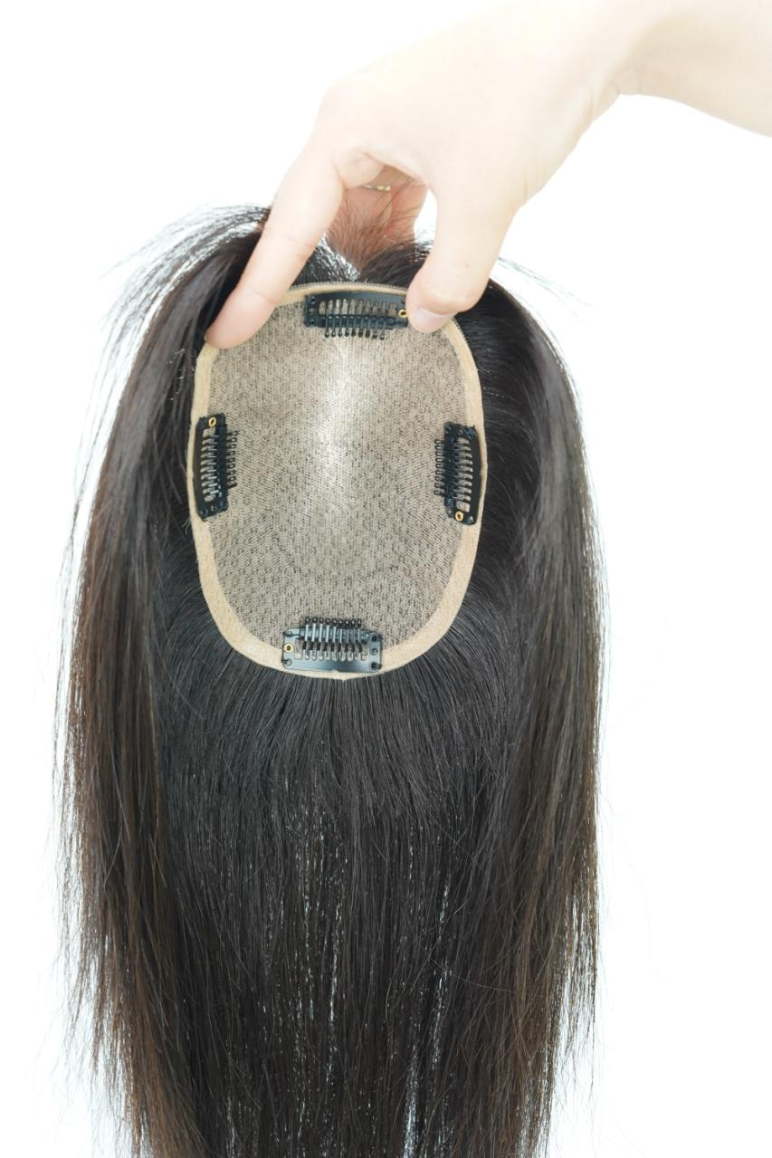 4.0"*5.0" Base Natural Silk Top Human Hair toppers for womens toupee half wigs top hair pieces