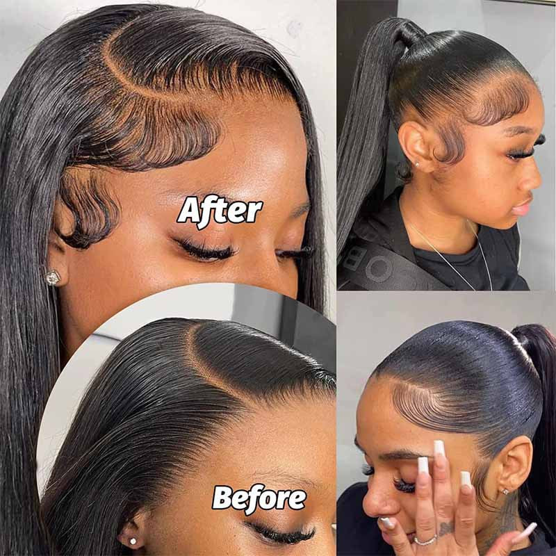 Real Human Hair Baby Bangs Natural Hairline Enhancer | Baby Hair Sideburn Edge Stickers | Must-Have for Wig Styling