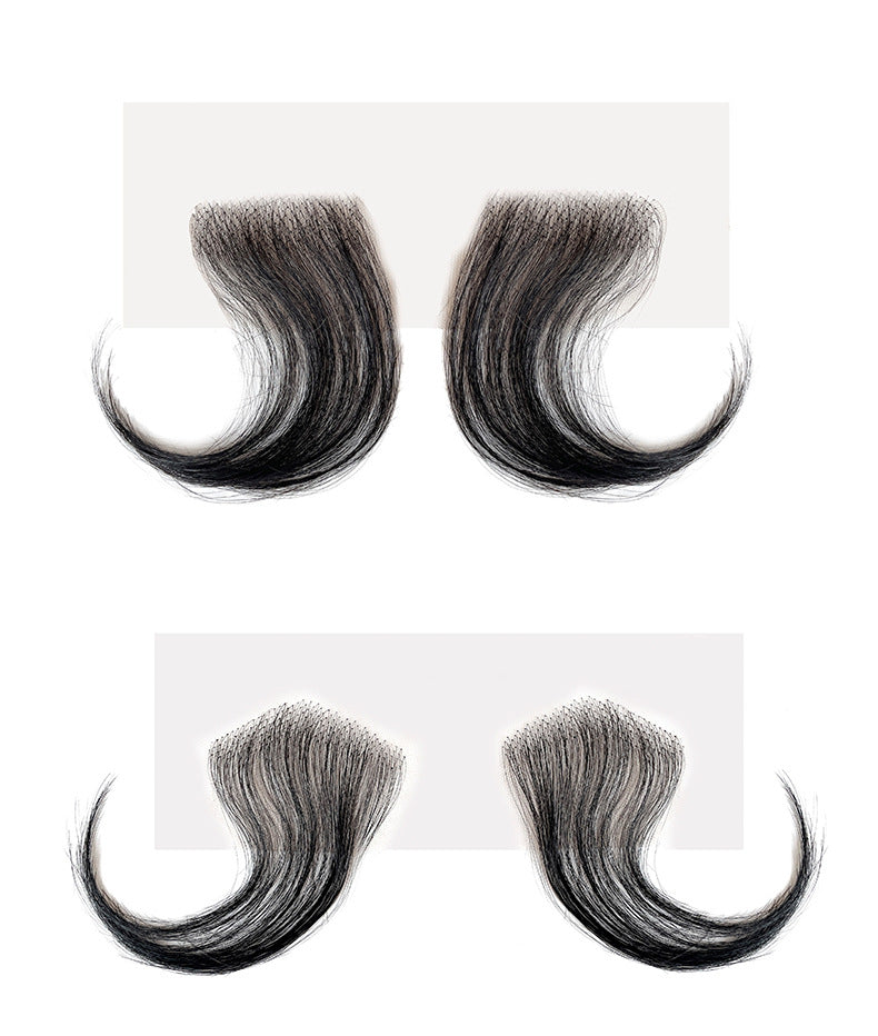 Real Human Hair Baby Bangs Natural Hairline Enhancer | Baby Hair Sideburn Edge Stickers | Must-Have for Wig Styling