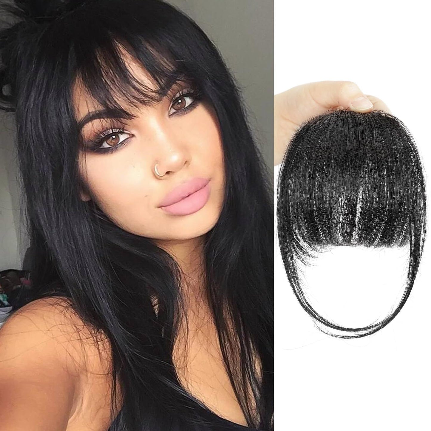 Real Human Hair Air Bangs Clip-in – Natural Sideburns for Effortless Style