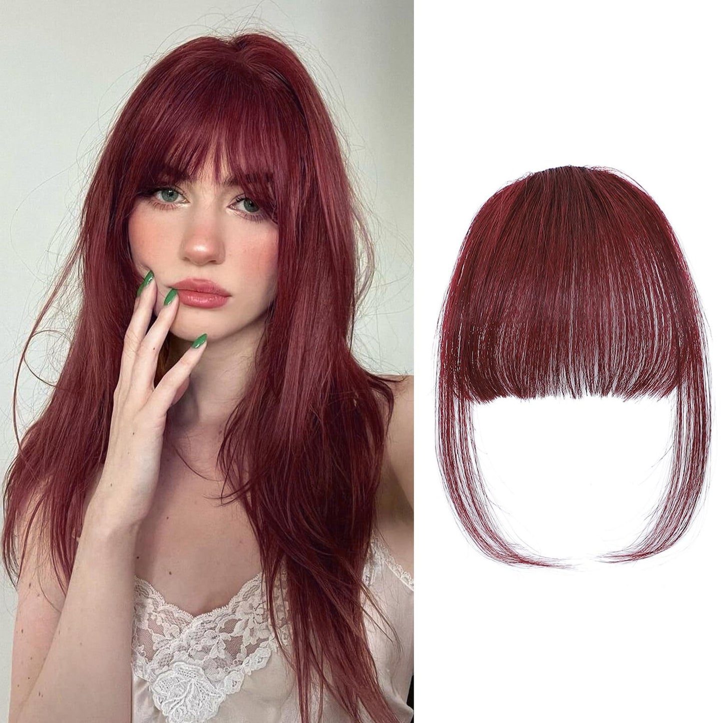 Real Human Hair Air Bangs Clip-in – Natural Sideburns for Effortless Style