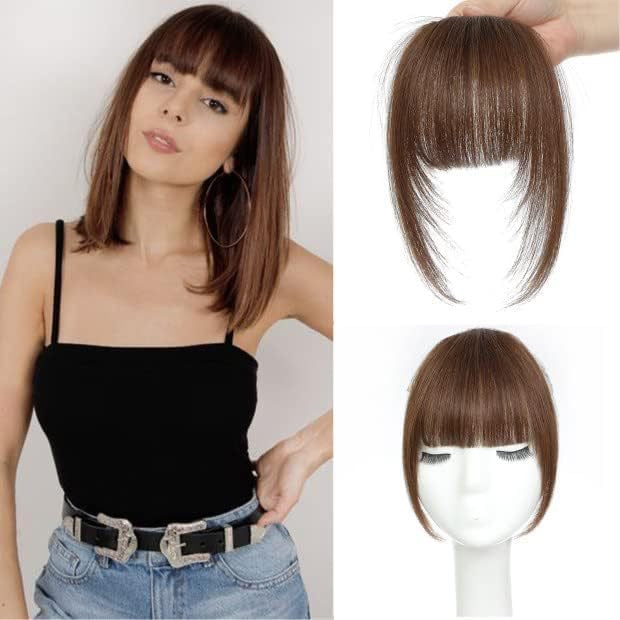 Thick Natural Real Human Hair French Bangs for Women – Fully Handcrafted