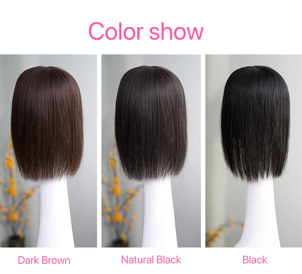 4.0"*5.0" Base Natural Silk Top Human Hair toppers for womens toupee half wigs top hair pieces