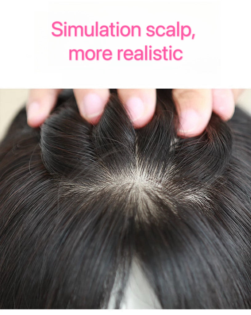 4.0"*5.0" Base Natural Silk Top Human Hair toppers for womens toupee half wigs top hair pieces