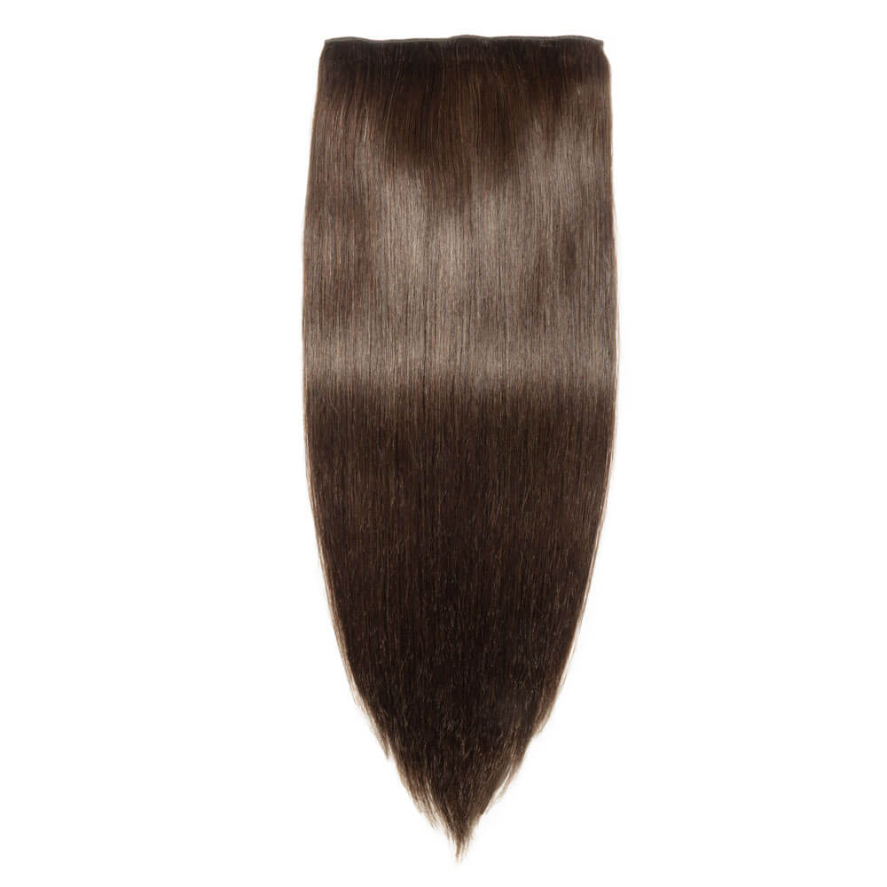 Clip in Hair Extensions Straight #2 Dark Brown Remy Human Hair