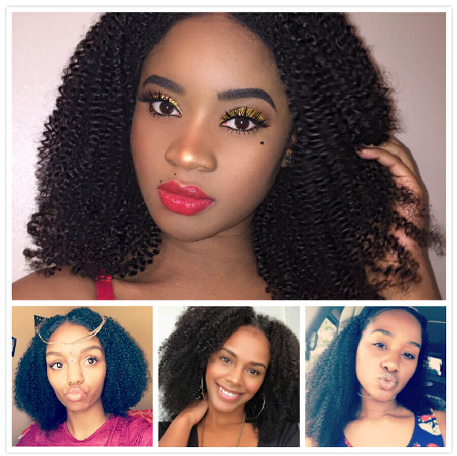 Clip in Hair Extension Afro Kinky Curly Clip-In Set