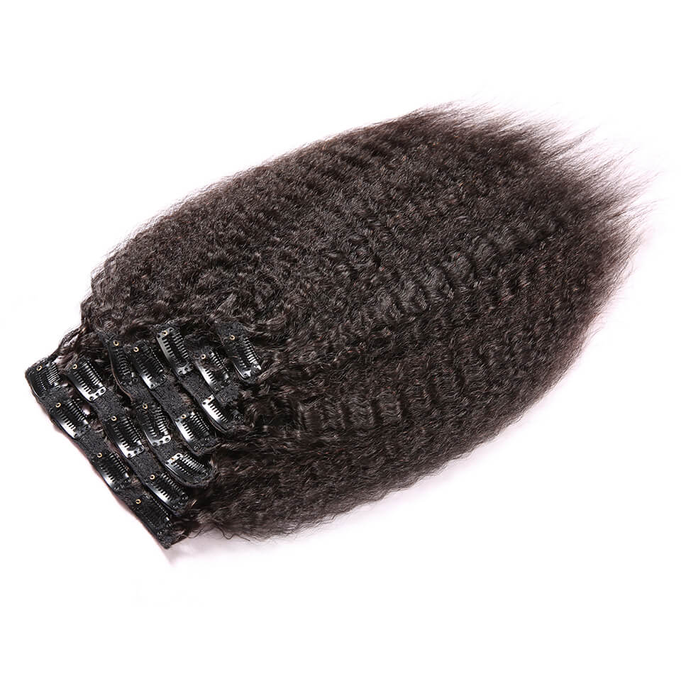 Clip in Hair Extension Kinky Straight Clip-In Set