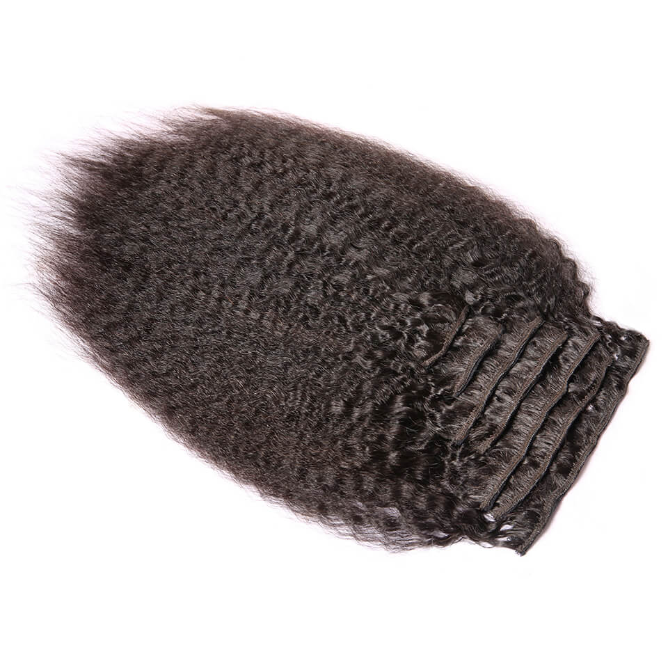 Clip in Hair Extension Kinky Straight Clip-In Set