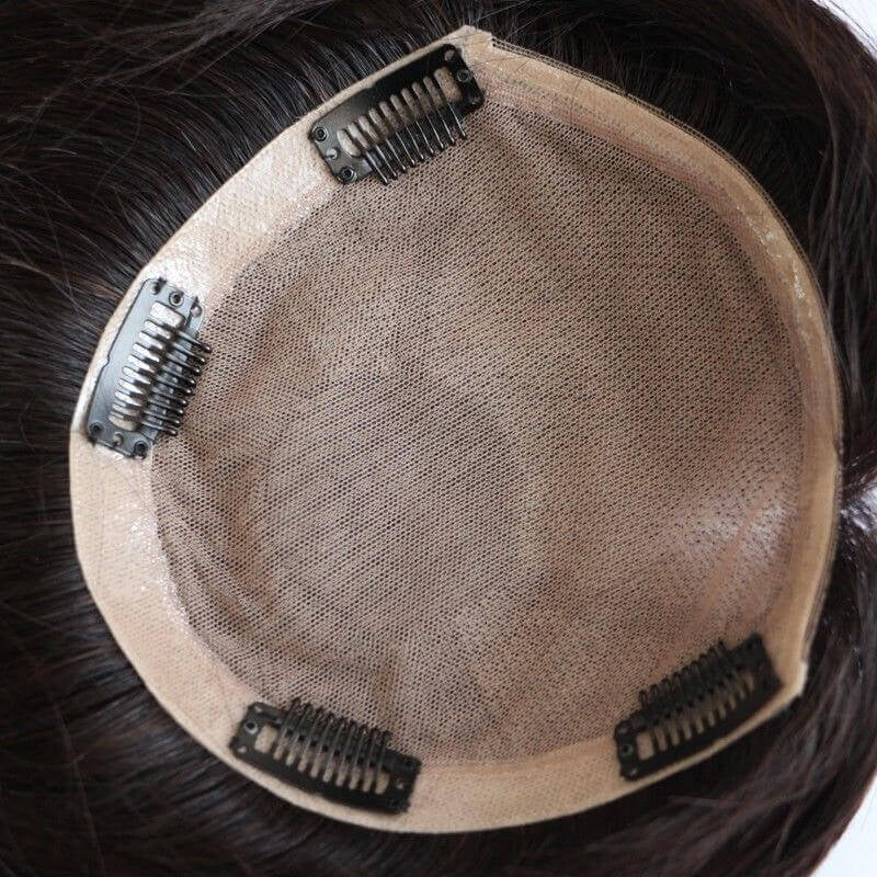 Natural Silk Top Human Hair toppers for womens toupee half wigs top hair pieces