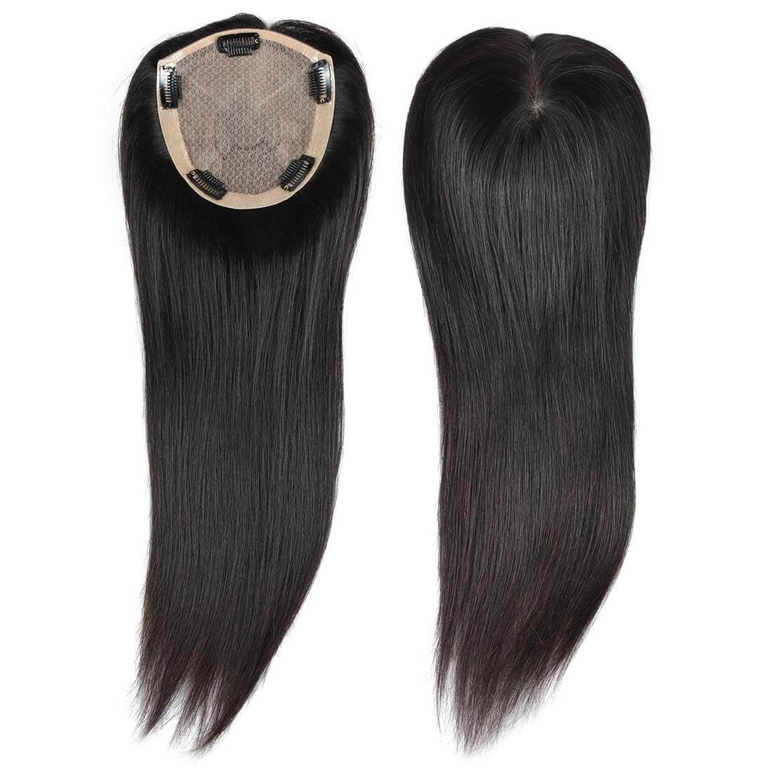 Wavy Natural Silk Top Human Hair toppers for womens toupee half wigs top hair pieces