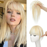 5*7 cm Human Hair Air Bangs, Invisible Clip-in 3D Fringe for Women, Natural Hair Extension for Volume Style