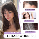 5*7 cm Human Hair Air Bangs, Invisible Clip-in 3D Fringe for Women, Natural Hair Extension for Volume Style