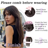 5*7 cm Human Hair Air Bangs, Invisible Clip-in 3D Fringe for Women, Natural Hair Extension for Volume Style