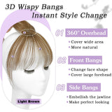 5*7 cm Human Hair Air Bangs, Invisible Clip-in 3D Fringe for Women, Natural Hair Extension for Volume Style