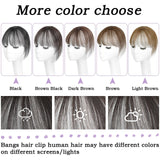 5*7 cm Human Hair Air Bangs, Invisible Clip-in 3D Fringe for Women, Natural Hair Extension for Volume Style