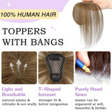 5*7 cm Human Hair Air Bangs, Invisible Clip-in 3D Fringe for Women, Natural Hair Extension for Volume Style
