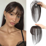 4*6 cm Human Hair  Air Bangs, Invisible Clip-in 3D Fringe for Women, Natural Hair Extension for Volume Style