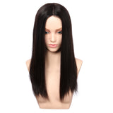 AnnaWigs Natural Black Natalia | 7"x9" All-Injection Polyskin Topper | True Freestyle Parting