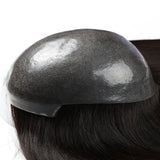 AnnaWigs Natural Black Natalia | 7"x9" All-Injection Polyskin Topper | True Freestyle Parting