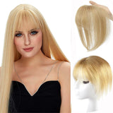 GOLD 4*6 cm Human Hair Air Bangs, Invisible Clip-in 3D Fringe for Women, Natural Hair Extension for Volume Style