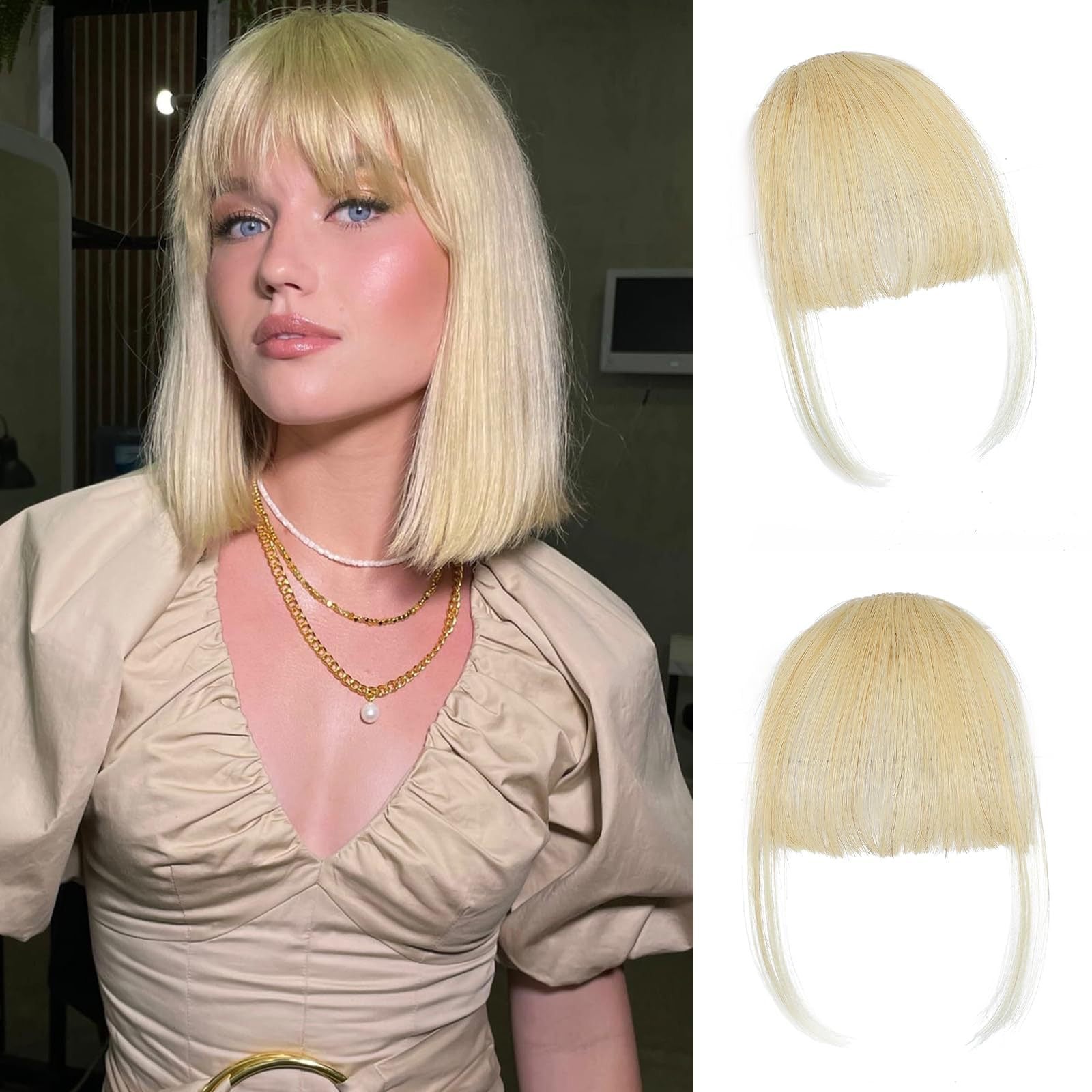 Real Human Hair Air Bangs Clip-in – Natural Sideburns for Effortless Style
