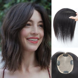4.0"*5.0" Base Natural Silk Top Human Hair toppers for womens toupee half wigs top hair pieces