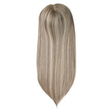 Emilia | 8"x8" Extra Large Topper Genuine Silk Base Premium Human Hair Tea 4610
