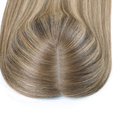 Emilia | 8"x8" Extra Large Topper Genuine Silk Base Premium Human Hair Tea 4610