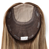 Eliana | 7"x8" Large Silk Base Topper | Premium Spun Silk Lining | 100% Human Hair