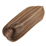 Eliana | 7"x8" Large Silk Base Topper | Premium Spun Silk Lining | 100% Human Hair