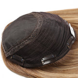 Emilia | 8"x8" Extra Large Topper Genuine Silk Base Premium Human Hair Tea 4610