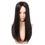 AnnaWigs Dark Brown Helena | 8"x8" Large Coverage Topper | 4"x4" Jewish Silk Top with Breathable Wefts | 100% Mongolian Remy Hair