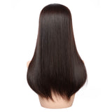 AnnaWigs Medium Brown Helena | 8"x8" Large Coverage Topper | 4"x4" Jewish Silk Top with Breathable Wefts | 100% Mongolian Remy Hair