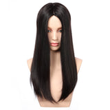 AnnaWigs Natural Black Helena | 8"x8" Large Coverage Topper | 4"x4" Jewish Silk Top with Breathable Wefts | 100% Mongolian Remy Hair