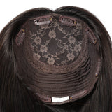 AnnaWigs Medium Brown Helena | 8"x8" Large Coverage Topper | 4"x4" Jewish Silk Top with Breathable Wefts | 100% Mongolian Remy Hair