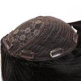 AnnaWigs Medium Brown Helena | 8"x8" Large Coverage Topper | 4"x4" Jewish Silk Top with Breathable Wefts | 100% Mongolian Remy Hair