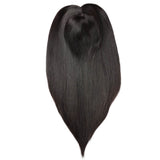 AnnaWigs Natural Black Helena | 8"x8" Large Coverage Topper | 4"x4" Jewish Silk Top with Breathable Wefts | 100% Mongolian Remy Hair
