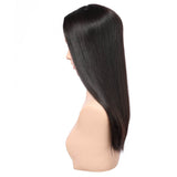 AnnaWigs Natural Black Helena | 8"x8" Large Coverage Topper | 4"x4" Jewish Silk Top with Breathable Wefts | 100% Mongolian Remy Hair