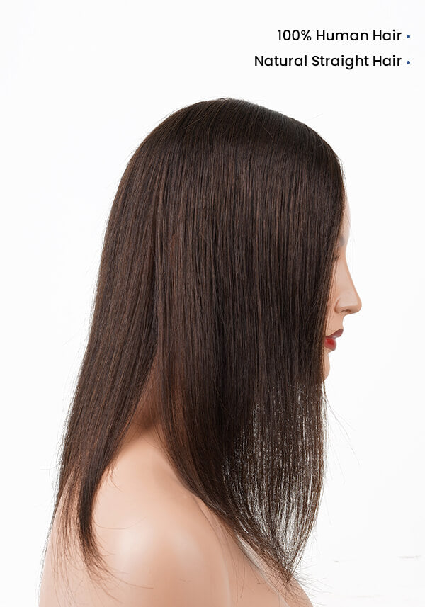 6*6.5 Inch Natural Hairline Women’s Silk-Top & Wefted Back Hairpiece with Virgin Hair