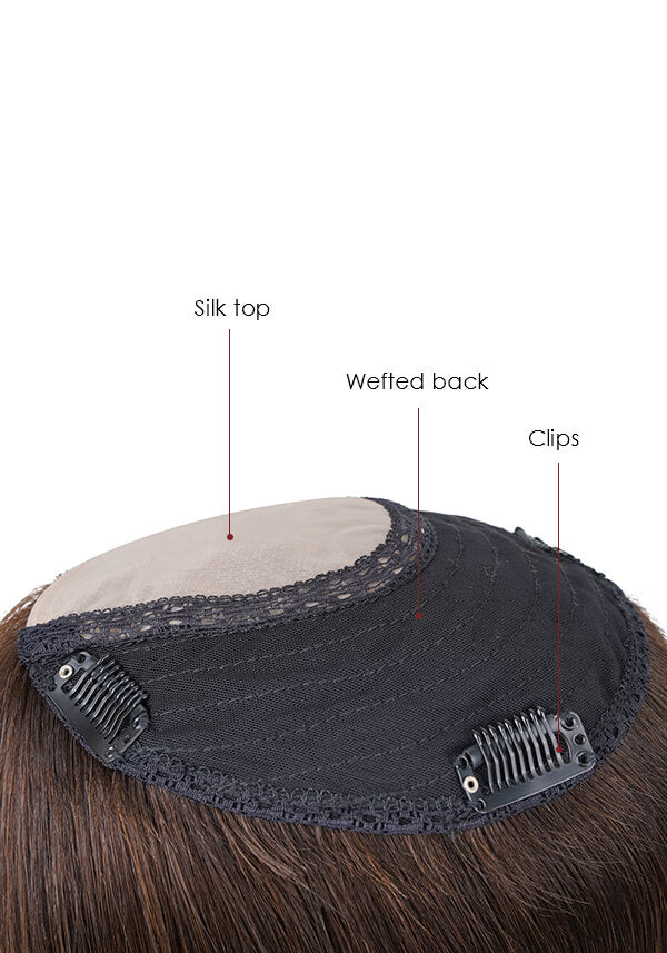 6*6.5 Inch Natural Hairline Women’s Silk-Top & Wefted Back Hairpiece with Virgin Hair