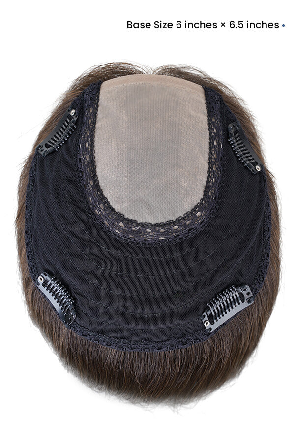 6*6.5 Inch Natural Hairline Women’s Silk-Top & Wefted Back Hairpiece with Virgin Hair