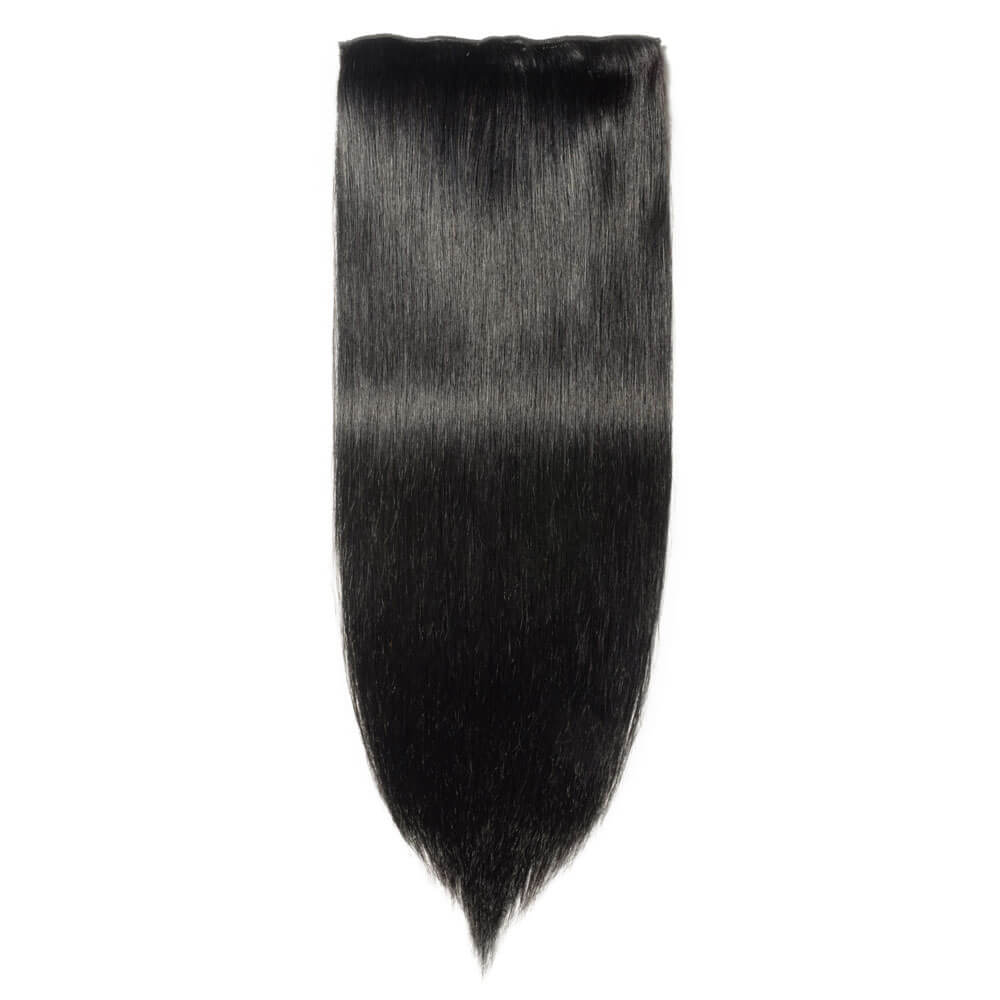 Clip in Hair Extensions Straight #1 Jet Black Remy Human Hair