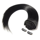 Clip in Hair Extensions Straight #1 Jet Black Remy Human Hair