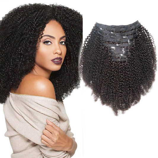 Clip in Hair Extension Afro Kinky Curly Clip-In Set