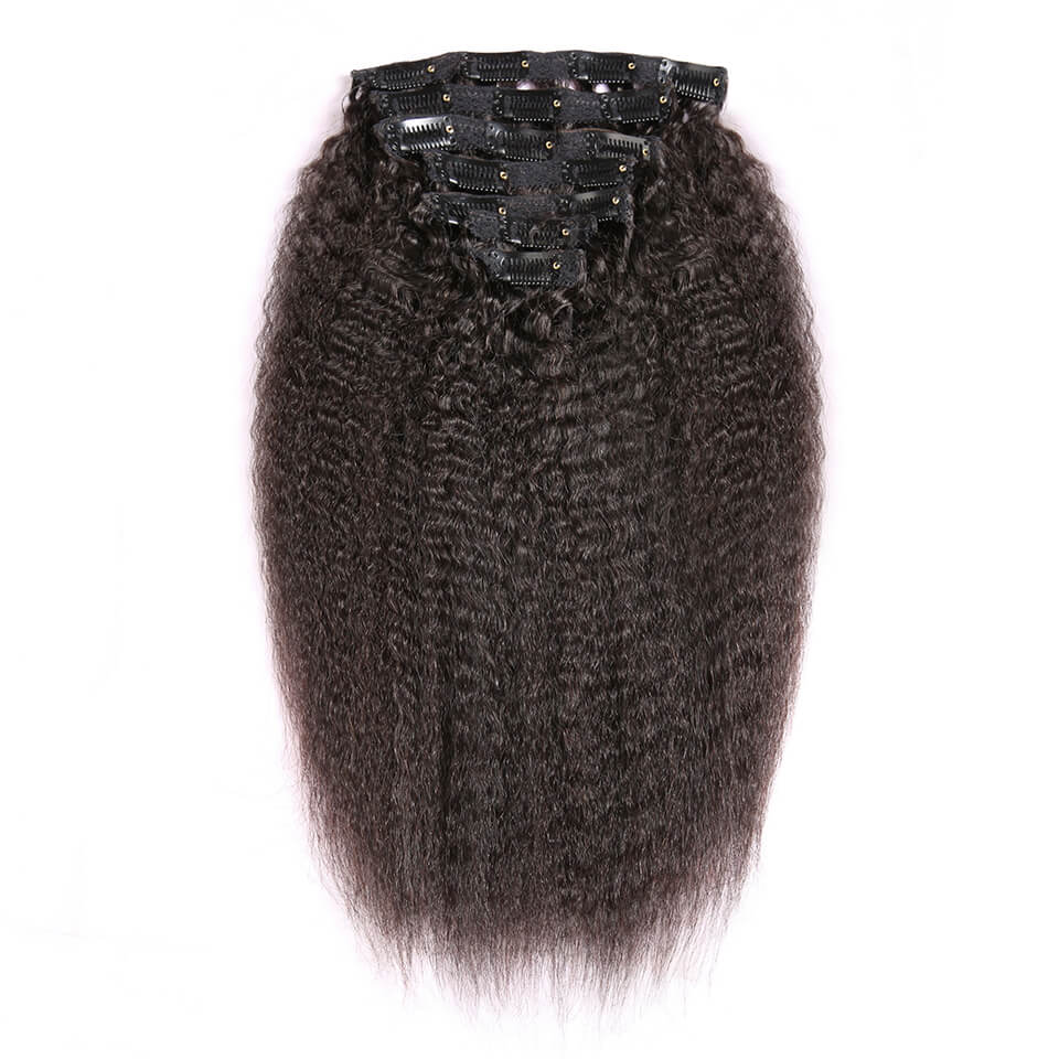 Clip in Hair Extension Kinky Straight Clip-In Set
