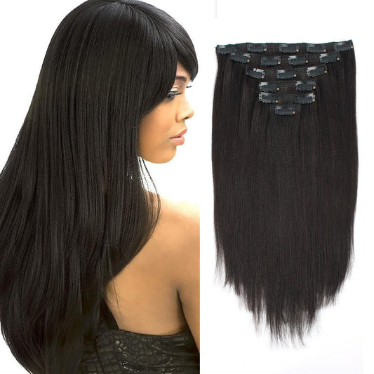 Clip in Hair Extension Yaki Straight Clip-In Set