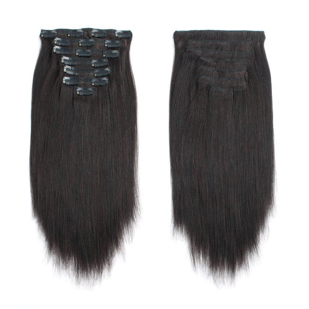 Clip in Hair Extension Yaki Straight Clip-In Set
