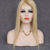 5"*6" Light Blonde Silk Top Human Hair toppers women toupee half wigs top hair pieces