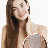 6*6.5 Clip-On Stretch Mesh Hairpiece for Women with Thin Skin and Silk Mono Top